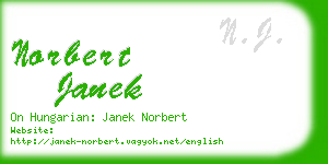 norbert janek business card